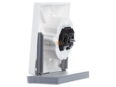 View on the right Jung LS 1520 KIPL WWM Cover plate for Wall socket cream white 

