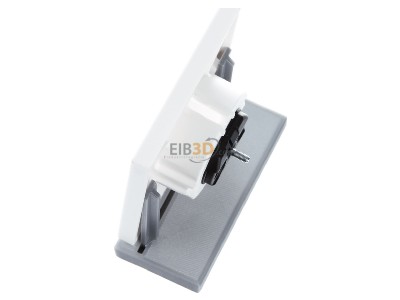 View top right Jung LS 1520 KIPL WWM Cover plate for Wall socket cream white 
