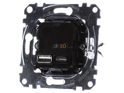 Frontansicht Merten MEG4366-0120 USB-Ladeeinsatz Typ A+C mit Power-Delivery-T,_- Aktionsartikel