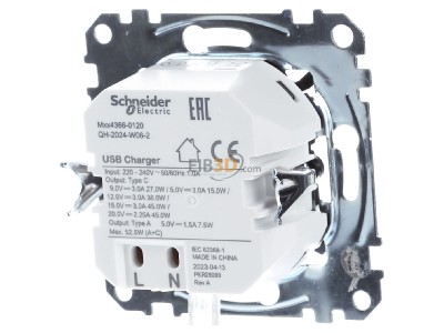 Ansicht hinten Merten MEG4366-0120 USB-Ladeeinsatz Typ A+C mit Power-Delivery-T,_- Aktionsartikel