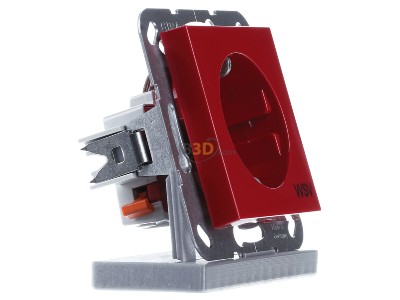 Ansicht links Gira 4188108 Steckdose WSV Rot 