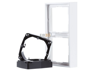 Front view Jung LS 982 HBF WW Frame 2-gang white 
