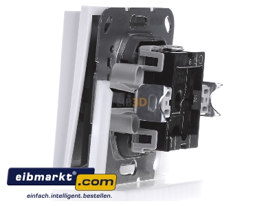 View on the right Gira 012666 Two-way switch flush mounted white 
