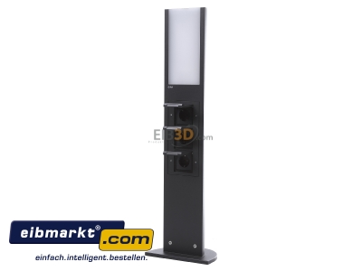 Front view Gira 134228 Energy pole IP44 anthracite
