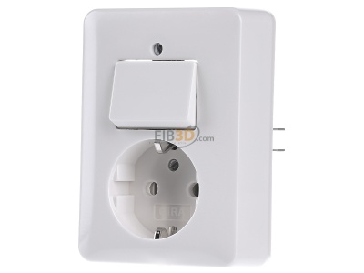 Front view Gira 017603 Combination switch/wall socket outlet 17603
