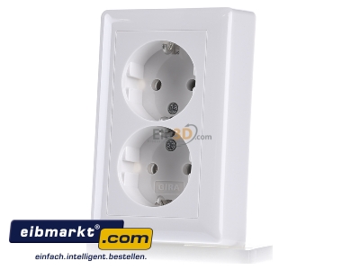 Front view Gira 078003 Socket outlet protective contact white 
