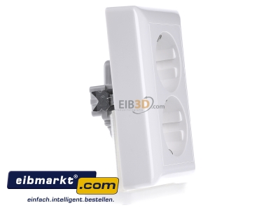 View on the left Gira 078003 Socket outlet protective contact white 
