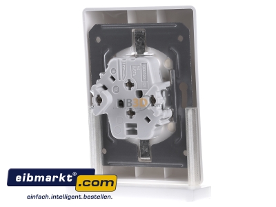 Back view Gira 078003 Socket outlet protective contact white 
