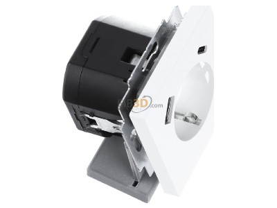 View top left Busch Jaeger 20 EUCB2USBAC-44M Socket outlet protective contact 
