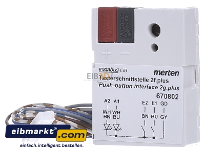Front view Merten 670802 Binary input for bus system 2-ch
