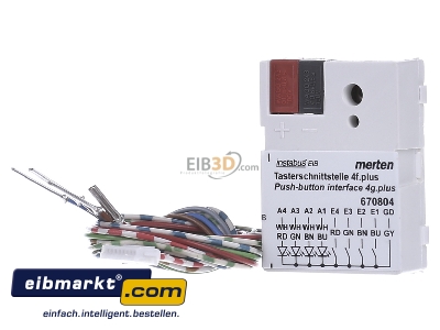 Front view Merten 670804 Binary input for bus system 4-ch
