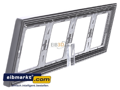 View on the right Berker 13837004 Frame 4-gang stainless steel - 

