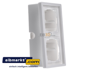 View on the left Gira 0062112 Surface mounted housing 2-gang white 
