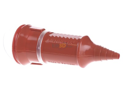 View on the right Mennekes 10842 Schuko coupler plastic orange 
