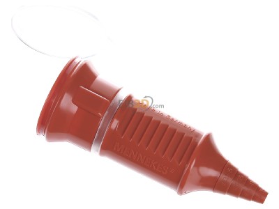 View top right Mennekes 10842 Schuko coupler plastic orange 
