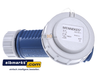 View on the left Mennekes 10833 Schuko coupler plastic blue - 
