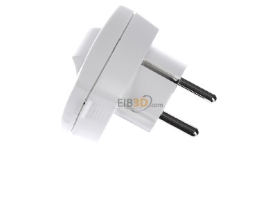 Ansicht oben rechts Bachmann 911.271 Schuko-Stecker ws, abscha.Winkel 
