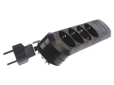 View on the left Bachmann 381.121K Socket outlet strip black 
