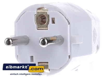 Front view Bachmann 910.200 Schuko plug white
