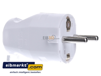 View on the left Bachmann 910.200 Schuko plug white

