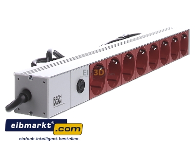 Ansicht links Bachmann 333.410 Steckdosenleiste 8f.rt USV, Schuco, 10A F 