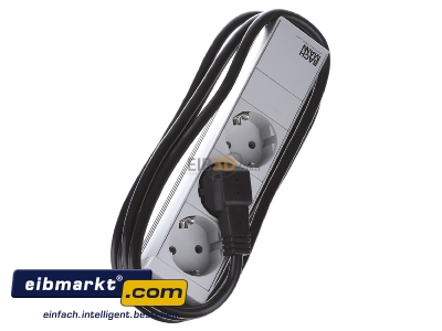 Ansicht oben links Bachmann 333.417 10Zoll Steckdosenleiste 3f Schuko, alu 