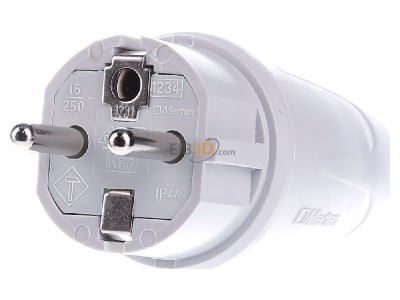 Front view Merten 123463 Protective contact (SCHUKO)Plug Grey 
