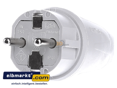 Front view Merten 125463 Schuko plug grey 
