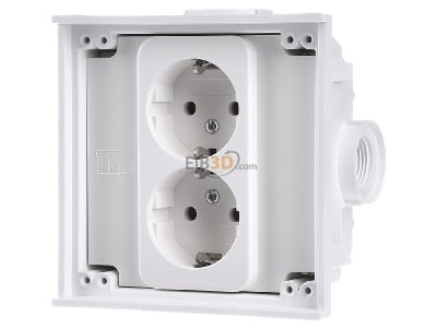 Front view ABL 1632602 Socket outlet protective contact white 
