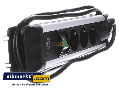 Ansicht links Bachmann 330.100 Steckdosenleiste 4f. m.Schalter 