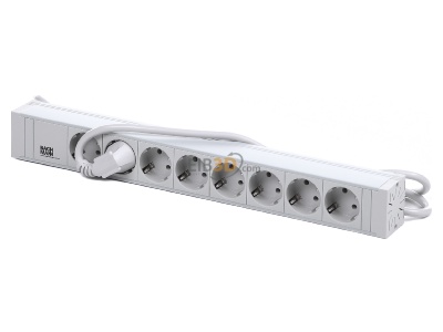 Ansicht oben vorne Bachmann 333.601 19 Zoll Steckdosenleiste, Mehrfachsteckdose 8fach PVC, 8x Schuko, 