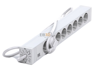 Ansicht oben links Bachmann 333.601 19 Zoll Steckdosenleiste, Mehrfachsteckdose 8fach PVC, 8x Schuko, 