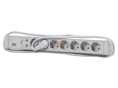 Frontansicht Bachmann 333.604 19 Zoll Steckdosenleiste, Mehrfachsteckdose 7fach PVC, 7x Schuko, berspannungsschutz, 