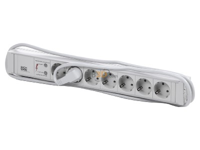 Ansicht oben vorne Bachmann 333.604 19 Zoll Steckdosenleiste, Mehrfachsteckdose 7fach PVC, 7x Schuko, berspannungsschutz, 
