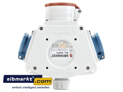 Frontansicht DELTA-BOX CEE16A5P,2xSchuko 92915 Mennekes 92915