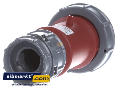 Back view Mennekes 3821 CEE plug 16A 5p 6h 400 V (50+60 Hz) red
