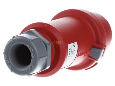 Back view Mennekes 152A CEE plug 16A 4p 6h 400 V (50+60 Hz) red 
