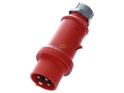 View up front Mennekes 152A CEE plug 16A 4p 6h 400 V (50+60 Hz) red 
