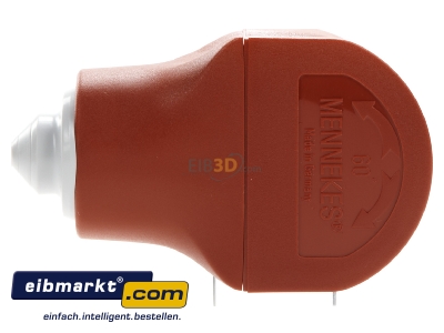 Back view CEE plug 16A 5p 6h 400 V (50+60 Hz) red 3980 Mennekes 3980
