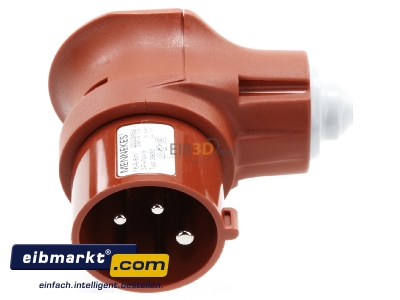 View up front CEE plug 16A 5p 6h 400 V (50+60 Hz) red 3980 Mennekes 3980
