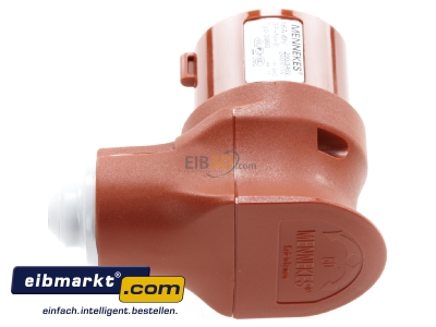 Top rear view CEE plug 16A 5p 6h 400 V (50+60 Hz) red 3980 Mennekes 3980
