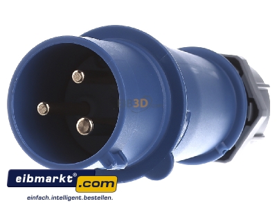 Front view Mennekes 260 CEE plug 32A 3p 6h 230 V (50+60 Hz) blue

