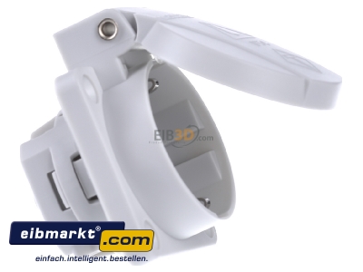Ansicht links Mennekes 11010 Schuko-Anbau-Steckdose 16A,2p+E,230V,gr 