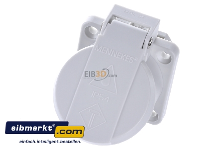 Ansicht oben vorne Mennekes 11010 Schuko-Anbau-Steckdose 16A,2p+E,230V,gr 