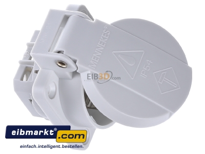 Ansicht oben links Mennekes 11010 Schuko-Anbau-Steckdose 16A,2p+E,230V,gr 