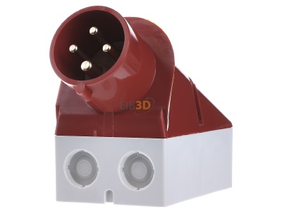 Front view Mennekes 348 Mounted CEE-plug 32A 4p 6h 
