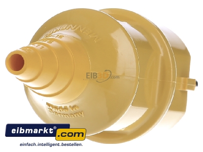 Back view Mennekes 10840 Schuko plug yellow
