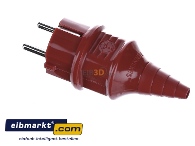 View top right Mennekes 10839 Schuko plug red
