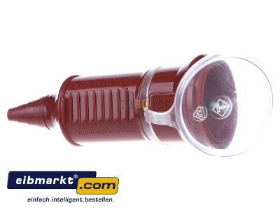 View on the left Mennekes 10844 Schuko coupler plastic red
