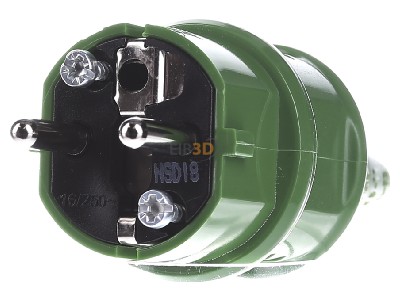 Front view Mennekes 10841 Protective contactPlug Green 
